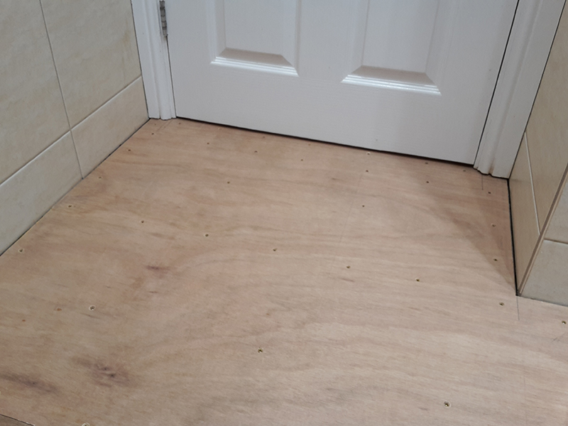 Plywood Overboarding Of Bathroom Floor